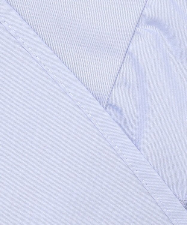 #Newans 【洗濯機可能/シワになりにくい】〈小柄さんにお勧め〉バーティカルフリルブラウス ライトブルー