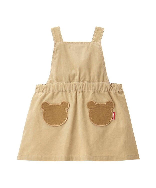 MIKI HOUSE HOT BISCUITS コーデュロイ ジャンパースカート＆モックネックTシャツギフトセット【BOX付き】 ベージュ