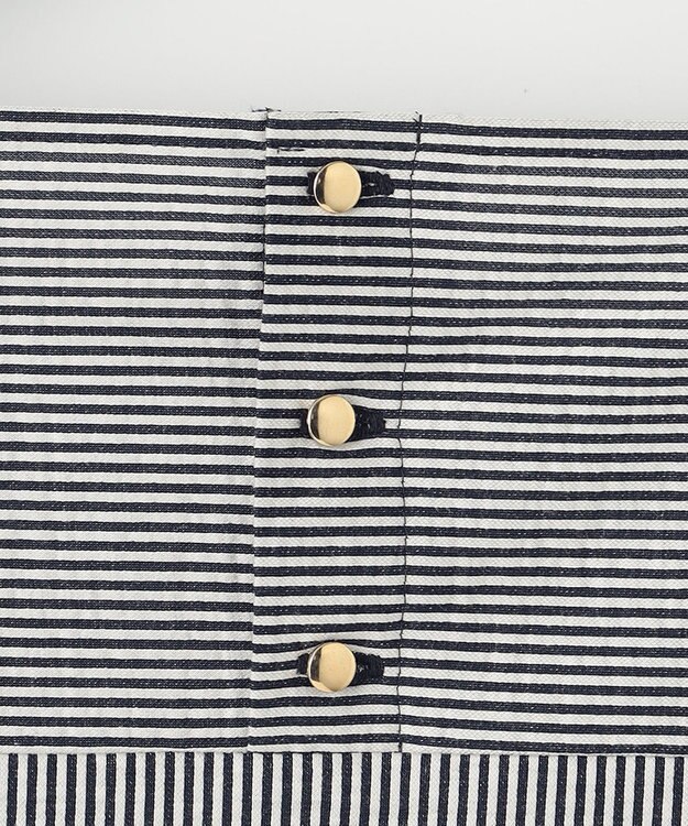 23区 S 【洗える】ライトリンクルジャージー カットソー オフ×ネイビー