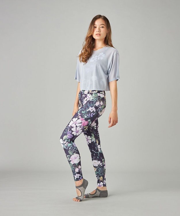Chacott シアーリブバッククロスTシャツ ヒヤシンス