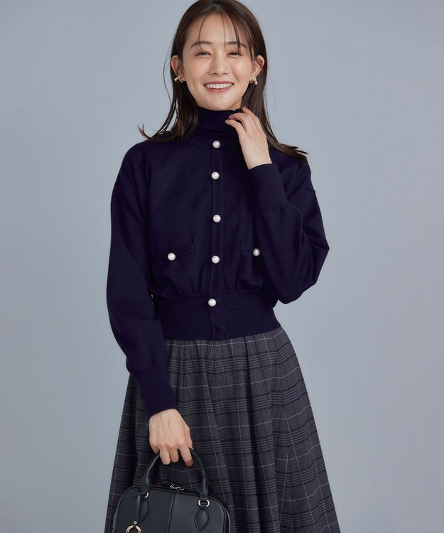 組曲 【WEB限定色あり】ELENA タートルネック ニット ネイビー系