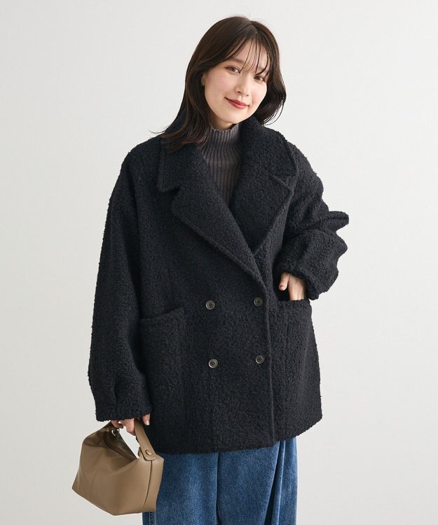 Green Parks ブークレＰコート Dark Navy