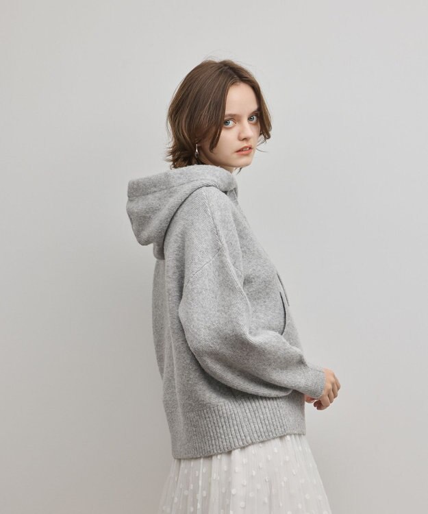 GRACE CONTINENTAL ガーターニットパーカー グレー