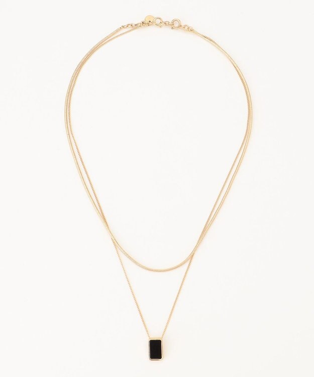 自由区 3WAYストーン ネックレス ゴールド×ブラック
