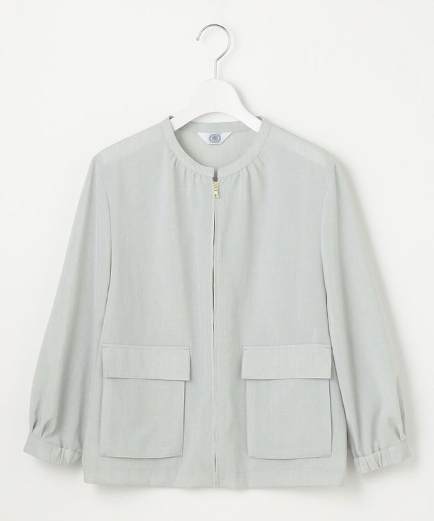 J.PRESS LADIES L 【WEB限定・洗える】ボイルドワッシャー ブルゾン ライトグレー系