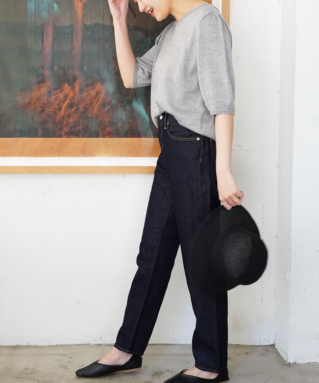 TOQUE 〈大草直子さんアドバイザー〉【天然素材】アルパカシルクニット5分袖 グレー