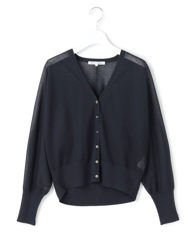 23区 L 【先行予約/WEB&一部店舗限定カラーあり】シャイニーシアー ドルマンスリーブ カーディガン [WEB&一部店舗限定]ネイビー系