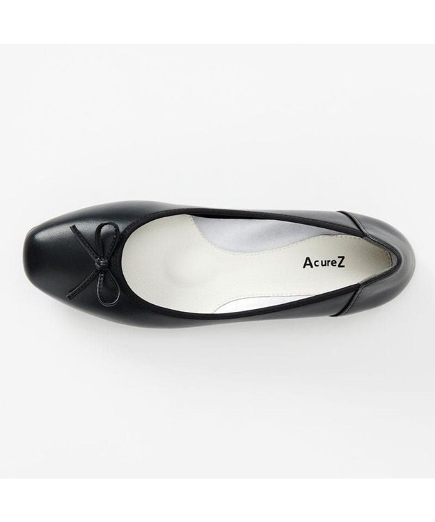 AcureZ オトナのリボンバレエ「母趾にやさしい美パンプス」 ブラック