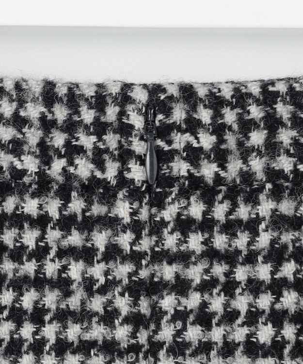 J.PRESS LADIES ウールシルク ハウンドトゥース フレア スカート モノトーン系