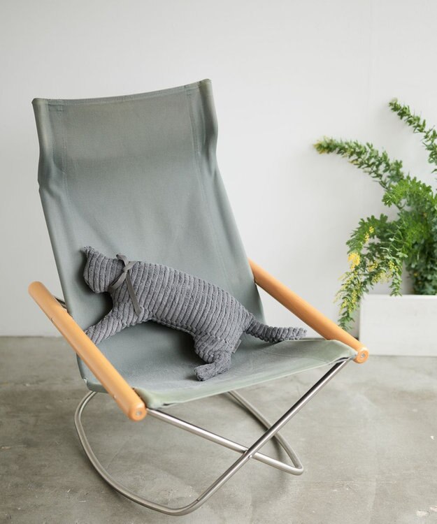 LOOM&SPOOL GRA綿毛布猫抱き枕 グレー