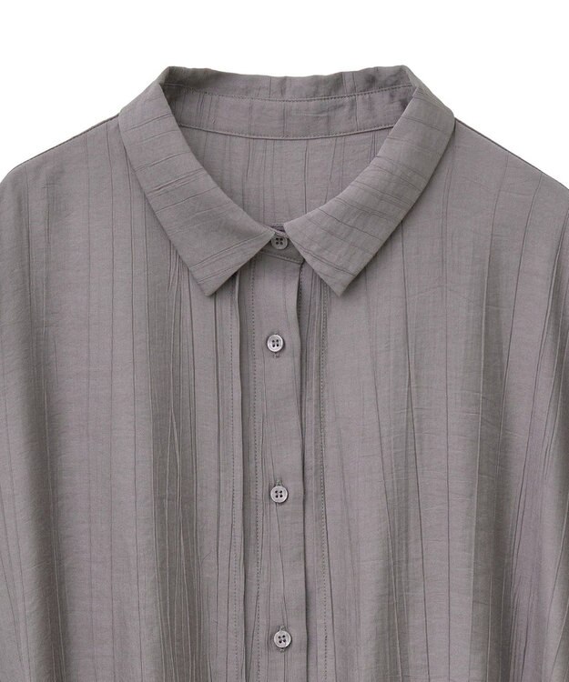 earth music&ecology 【接触冷感】裾ドロストフレンチスリーブシャツ Brown