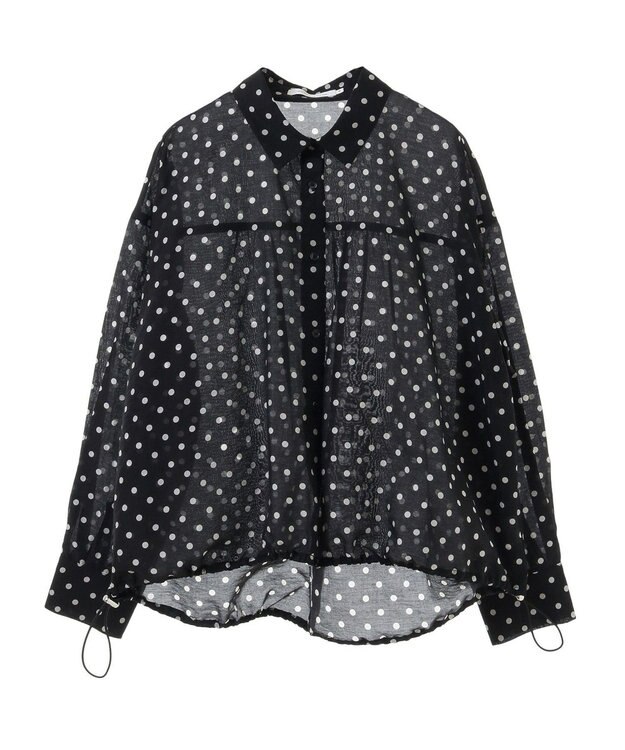 AMERICAN HOLIC ドットドロストシャツ Black