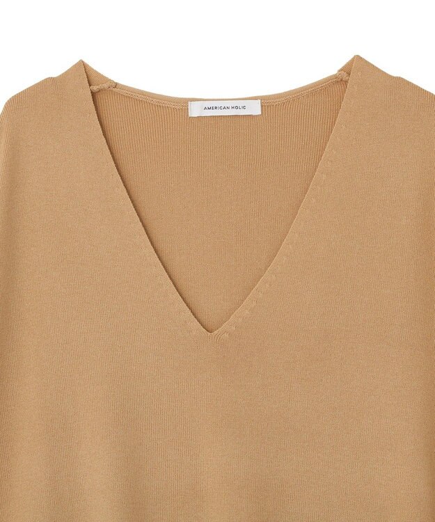 AMERICAN HOLIC Vネックニットベスト Camel