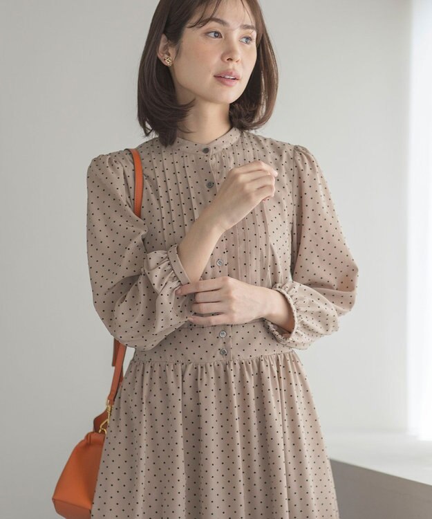 組曲 S 【WEB限定】ドットフロッキー ワンピース ベージュ系5