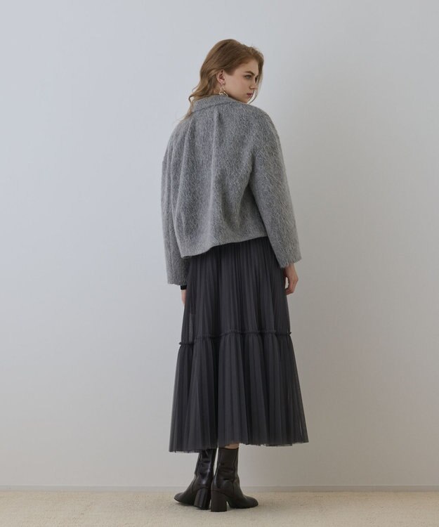 GRACE CONTINENTAL アルパカシャギージャケット グレー