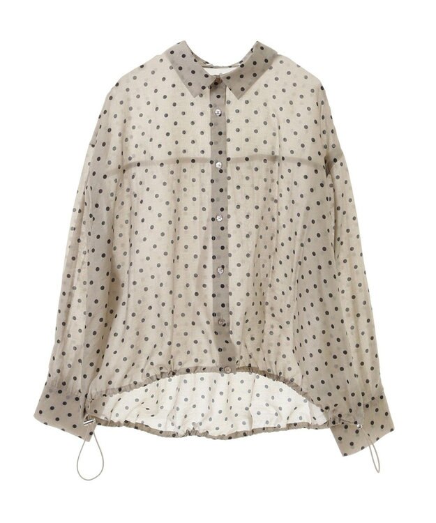 AMERICAN HOLIC ドットドロストシャツ Pink Beige