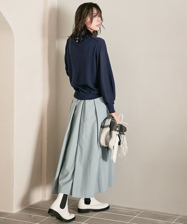 23区 ウールブレンド バック パール ニット ネイビー系