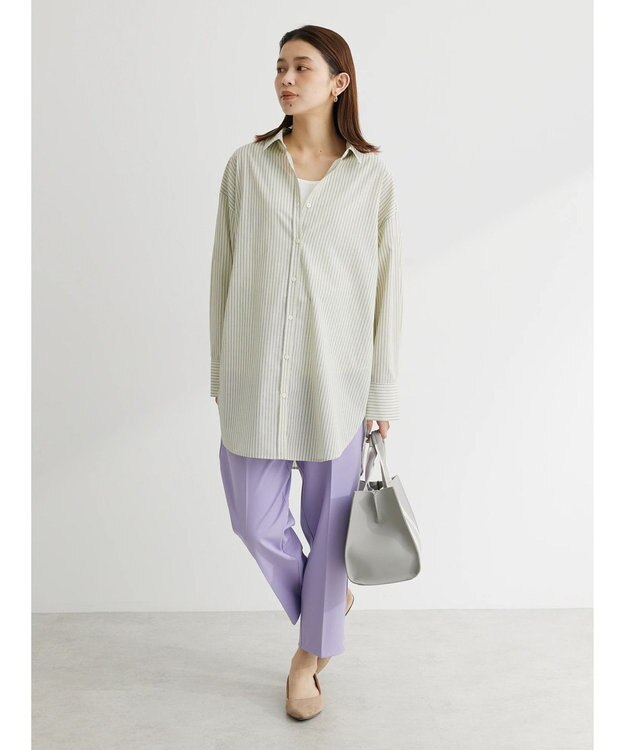 Green Parks ゆったり衿つきシャツ Stripe
