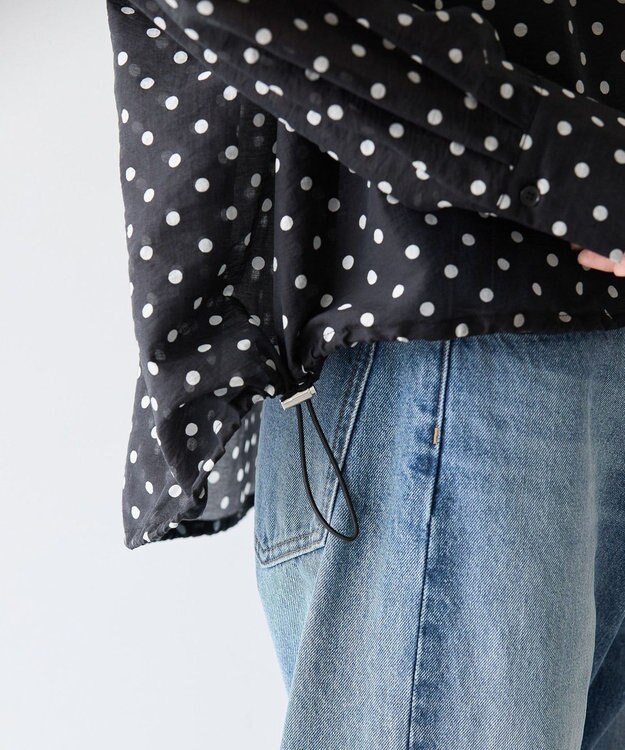 AMERICAN HOLIC ドットドロストシャツ Black