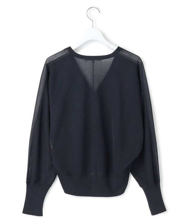 23区 L 【先行予約/WEB&一部店舗限定カラーあり】シャイニーシアー ドルマンスリーブ カーディガン [WEB&一部店舗限定]ネイビー系