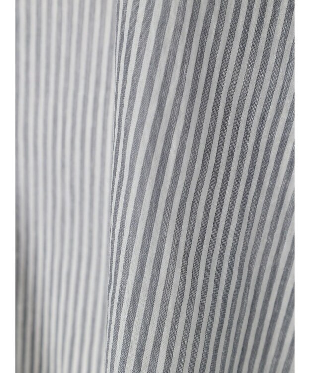 CRAFT STANDARD BOUTIQUE インド綿フリルブラウス Stripe Gray