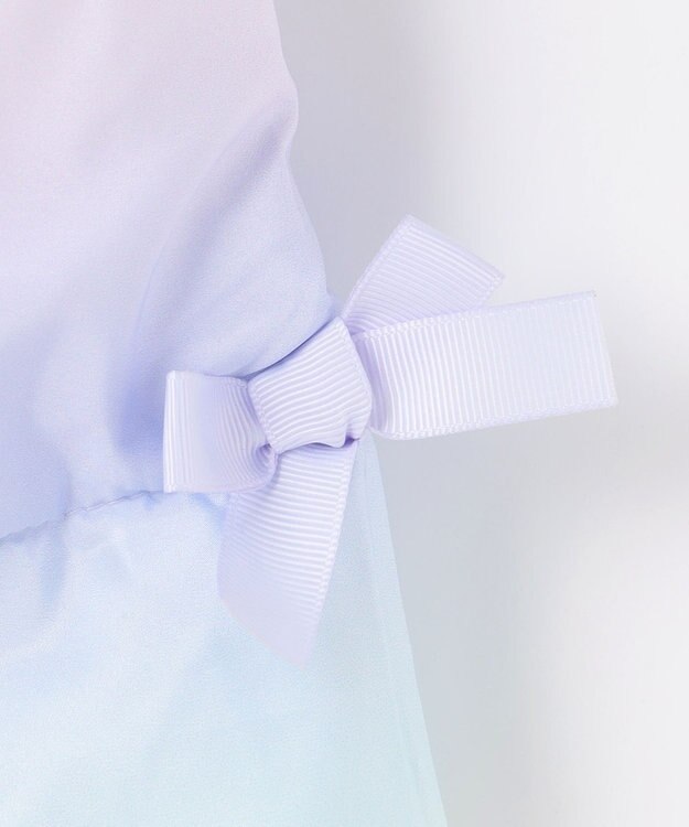 ANY KIDS 【フード取り外し/洗濯機可能】中綿フリル リボンコート レインボー