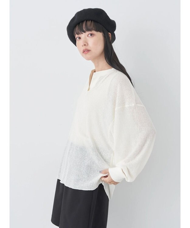 earth music&ecology シアーリブドルマンプルオーバー Off White