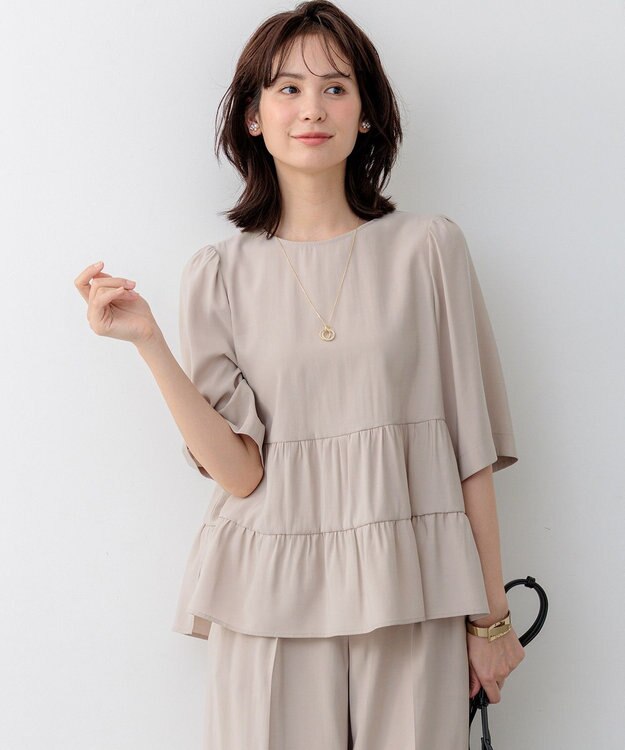 組曲 L 【先行予約】バウンディングシャーティング ブラウス ベージュ系