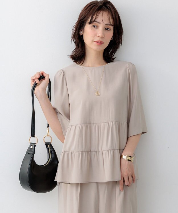 組曲 L 【先行予約】バウンディングシャーティング ブラウス ベージュ系