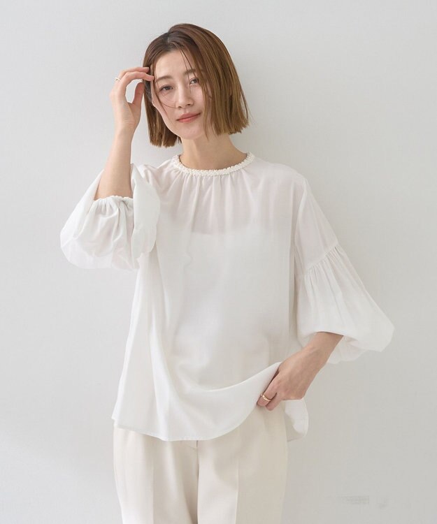 YECCA VECCA ブレードトリミングブラウス White