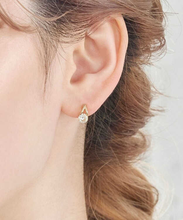 Phoebe 【金属アレルギー対応】【痛くないシリーズ】ルーセントビジューライトフィットイヤリング　ローズゴールド ローズゴールド