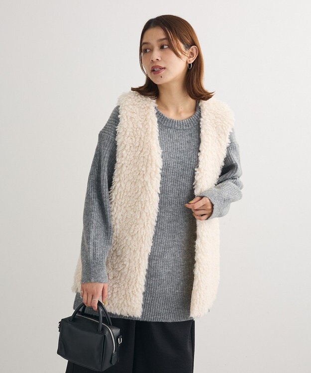 Green Parks ｆｕｗａっと　畦チュニック Gray Mixture