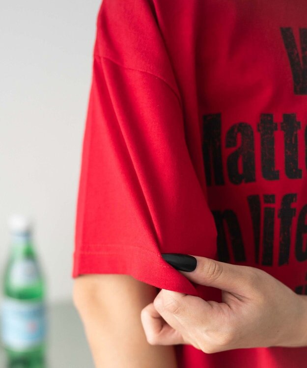 WEGO グラフィックオフショルショートT レッド