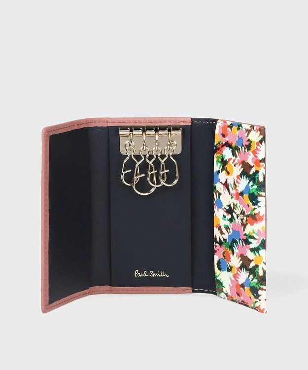 Paul Smith マーガレットプリントトリム キーケース ピンク