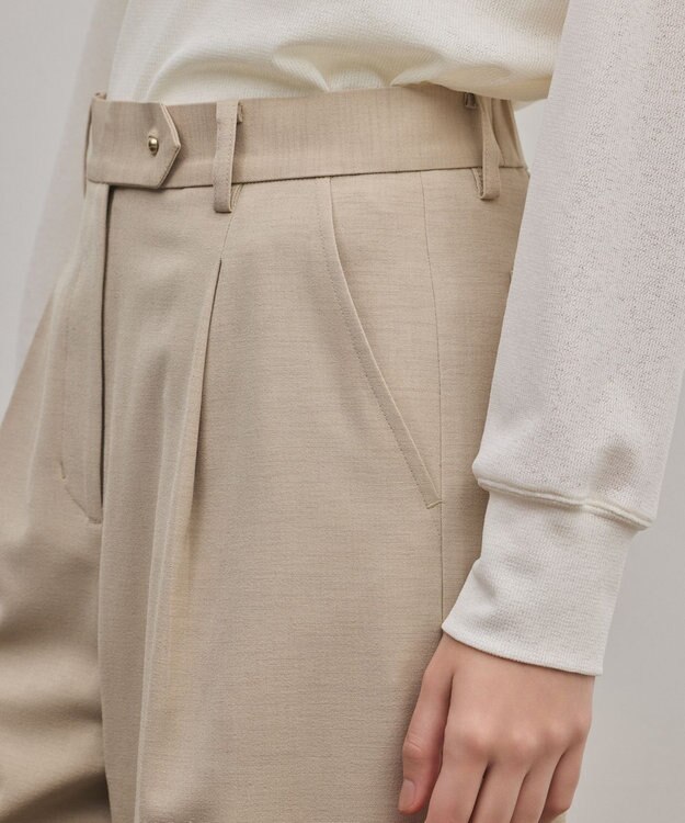 GRACE CONTINENTAL ロールアップワイドパンツ ベージュ