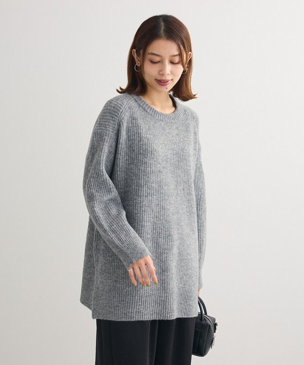 Green Parks ｆｕｗａっと　畦チュニック Gray Mixture