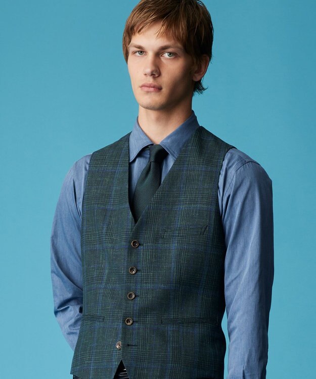 JOSEPH ABBOUD 【Fermo Fossati/日本製】メランジソリッド ネクタイ オリーブ系