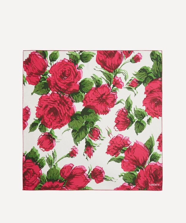 LIBERTY. カーライン ヘイズ 90x90 シルクスカーフ クリーム