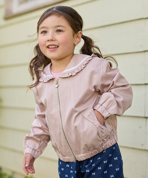 ANY KIDS セーラーカラーブルゾン ピンクベージュ