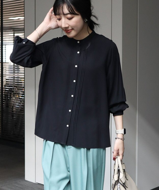 AMERICAN HOLIC サラックールタックブラウス Black