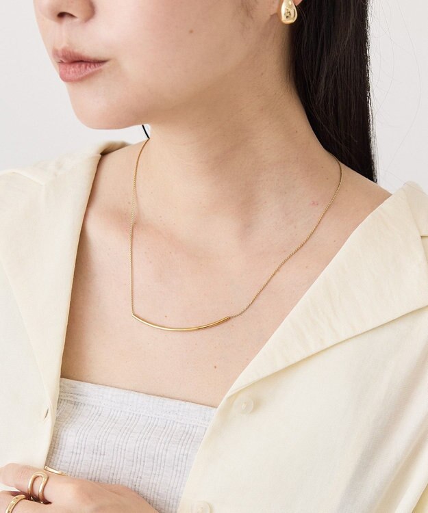 AMERICAN HOLIC 【ステンレス】スマイリートップネックレス Gold