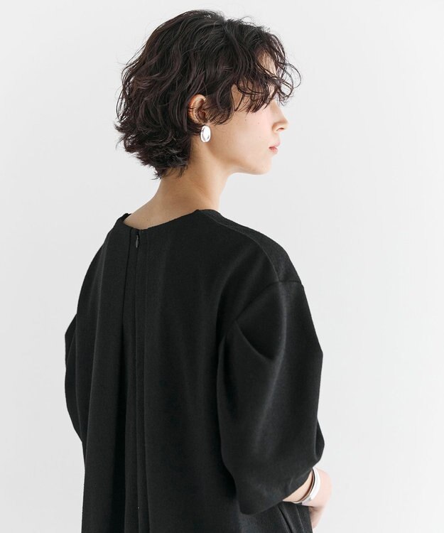 #Newans 【セレモニーにも/洗濯機可】パフスリーブロングワンピース​ ブラック