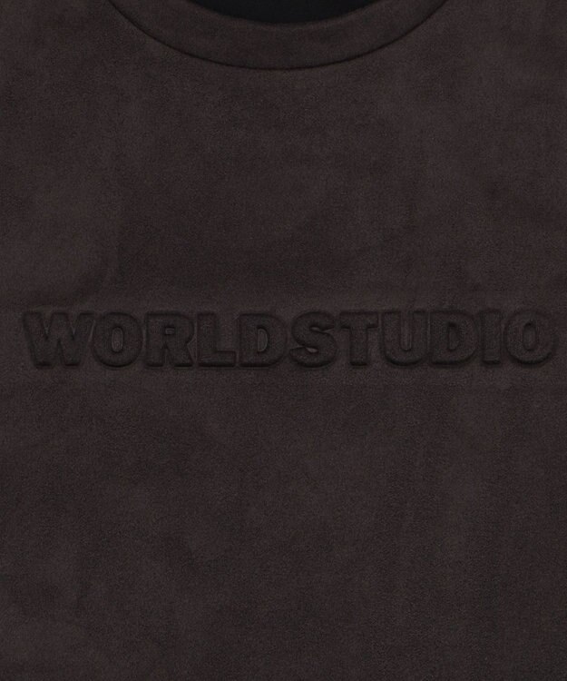 WEGO 【ユニセックス着用ITEM/MLサイズ展開】フェイクスウェードエンボスロゴT（SS） ブラック中濃色