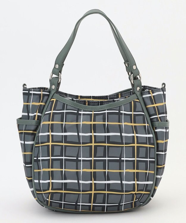 Y'SACCS ドローイングチェック2WAYミニトート グレー