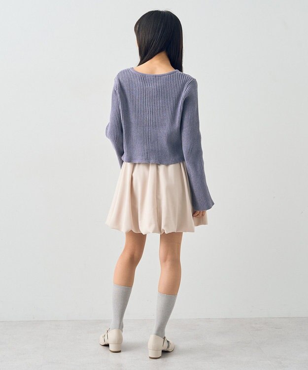 earth music&ecology ミニベロアダブルジップカーディガン Gray