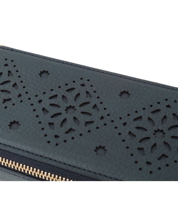 genten アーガイルカットワーク メガネケース ネイビーブルー