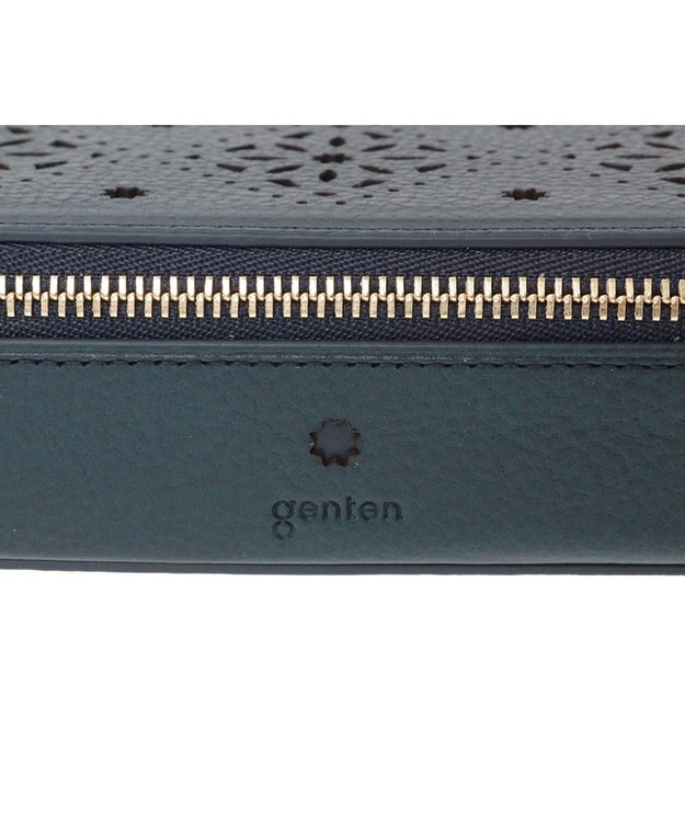 genten アーガイルカットワーク メガネケース ネイビーブルー