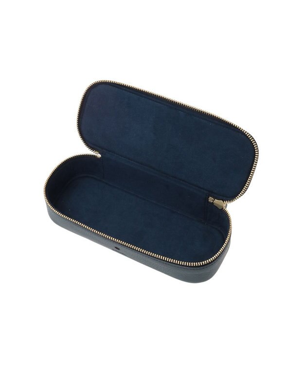 genten アーガイルカットワーク メガネケース ネイビーブルー