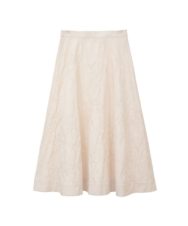 DAKS 【TV着用｜梅津弥英子アナ】フラワーモチーフジャガードスカート ベージュ