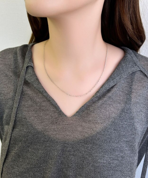 Phoebe 【金属アレルギー対応】スリークオーバルチェーンネックレス/サージカルステンレス シルバー